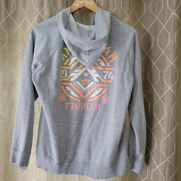 American Fighter Tops - American Fighter hoodie gray colorful xl